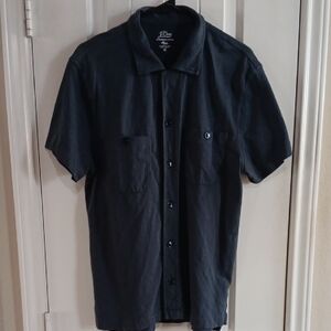 J. Crew Garment-Dyed Knit Goods Men's Dark Gray SLUB COTTON YARNS  Shirt